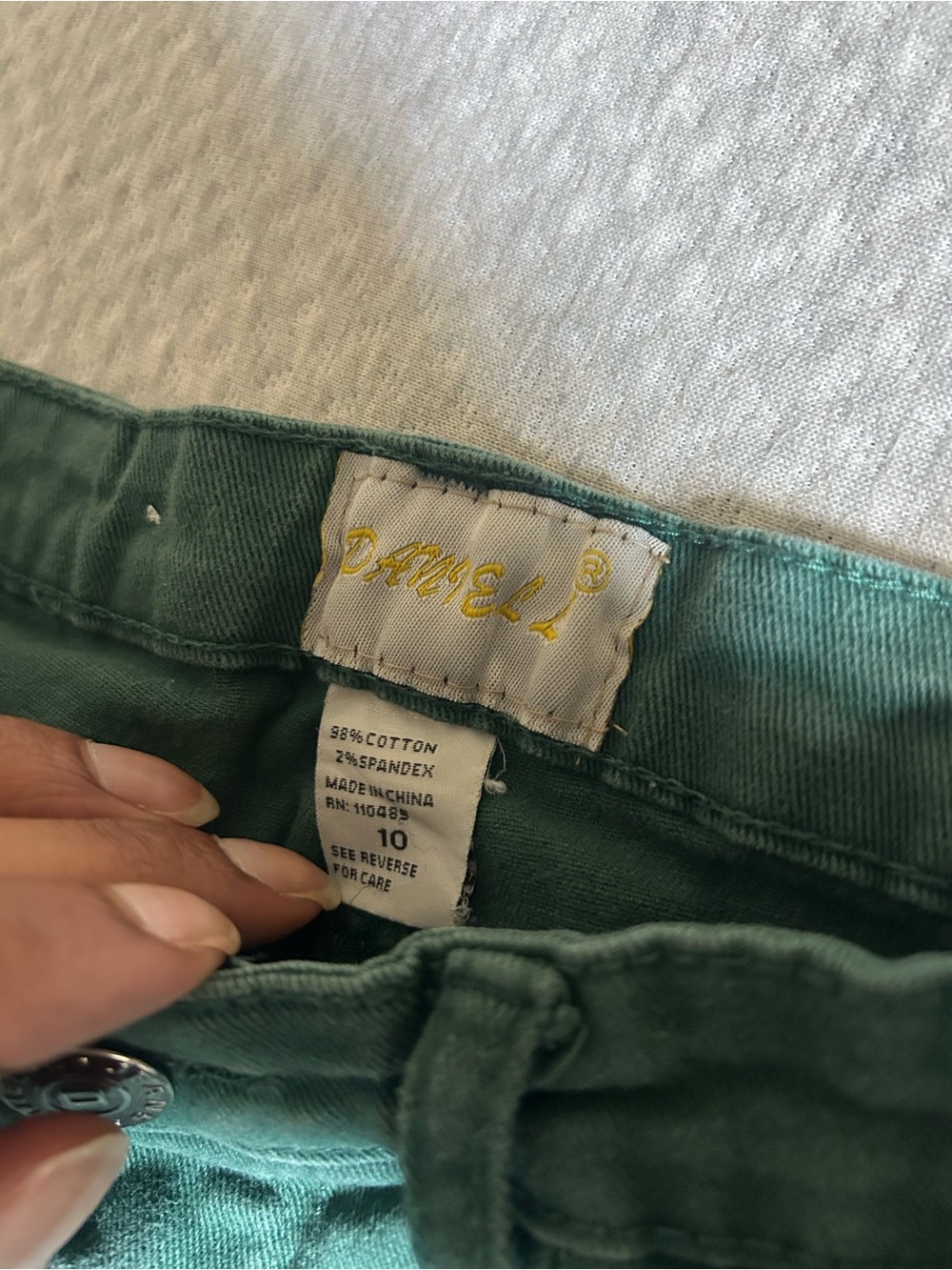 DANIEL Green Cotton Blend Jeans